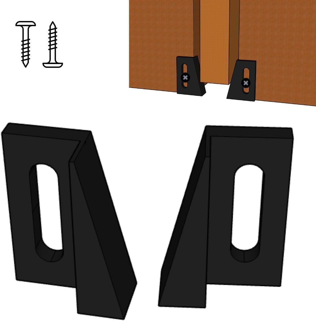 3 Pairs - Pocket Door Bottom Guide - Jamb Mounted Univeral Fit (Black) | Grovers Home Solutions