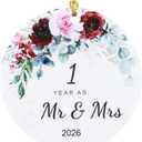 2 x Jnglr 1st Anniversary Ornament 2026, Wedding Gifts for Couples 2026, 1st for Couple Wedding Christmas Ornament Double-Sided Acrylic 3"