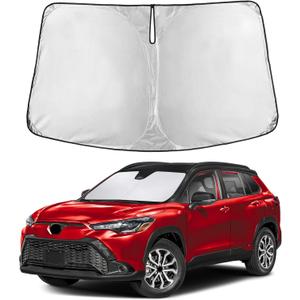 EcoNour Windshield Sunshade Compatible for Toyota Corolla Cross 2022-2024 2025 2026, Sun Visor for Front Windshield & Window Sun Shade Cover, UV Heat Blocker & Protector, Car Accessories