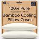 Bambaw 100% Viscose Derived from Bamboo Pillowcases King Size  Set of 2 King Size Cooling Pillow Cases for Ance with Envelope Closure, Breathable & Luxury Pillow Cases, Soft Pillow Cases (Ivory)