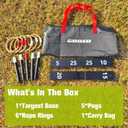 GOOSO Ring Toss Game for Kids - Indoor & Outdoor Game for Family and Adults with 5 Poles, 2 Bases and 6 Rings in 2 Colors, Backyard Party Activities for Adults Lawn Games for Kids
