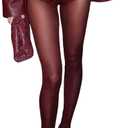 SOLY HUX Women's High Waisted See Through Tights Party Club Stockings Pantyhose (Medium)
