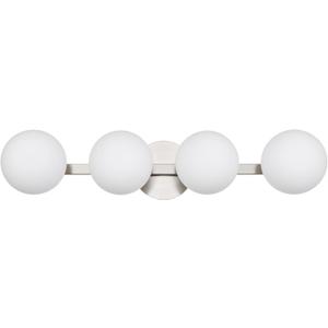 Bathroom Vanity Light Fixtures, Modern 4 Lights Globe Wall Sconce Lighting Brushed Nickel, Porch Wall Mount Light Fixture for Bathroom, Mirror Cabinets Hallway Stairs