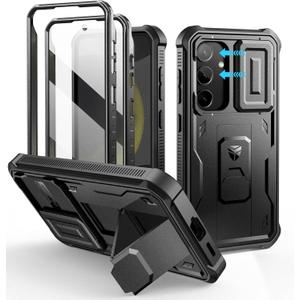 Dexnor for Samsung Galaxy S24 Case with Built-in Slide Camera Cover & Screen Protector & Kickstand, Heavy-Duty Shockproof Rugged Case Full-Body Bumper Protective Cover for Galaxy S24 (2024),Black Dexnor for Samsung Galaxy S24 Case with Built-in Slide Camera Cover & Screen Protector & Kickstand, Heavy-Duty Shockproof Rugged Case Full-Body Bumper Protective Cover for Galaxy S24 (2024),Black