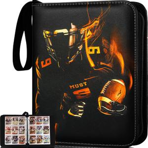 Football Card Binder,2024-2025 Sports Trading Card with Sleeves Holder Album,990 Pockets Rugby Card Holder Sheets Display Storage Protectors for Collectors Boys and Girls Gift (football-style 1)