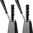 Cow Bells with Wrist Strap - Cowbell with Handle 2pcs, Customizable Cowbells for Sporting Events, for Football Games,Party, Concert, Graduations, Farm Ranch (black)