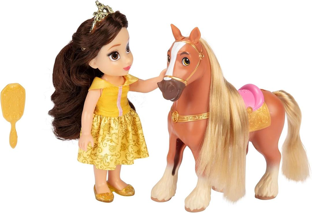 Disney Princess Belle Doll & Phillipe Petite Gift Set, Yellow