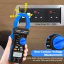 Bluetooth Clamp Meter, TRMS 6000 Counts Auto- Ranging Clamp on Ammeter, 1000A AC/DC Current Clamp Volt Meter, Wireless Clamp Multimeter Measures Capacitance, Ohm, Hz, NCV and Temperature