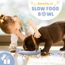 2 in 1 Slow Feeder Dog Bowls with Suction Cups,Silicone Lick Mat for Dogs,DIY Wet or Dry Food,Dishwasher Safe,Blue,Spatula+UU Bowl+Cyclone Lick Pad