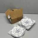 Salad Plates, Ceramic Plates Set of 6, Kitchen Plates Microwave Safe, 8.5 Inch White Plate Dessert Blue Floral
