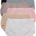 Hanes womens High-waisted Brief Panties, 6-pack, Moisture-wicking Cotton Brief Underwear (Colors May Vary) (8, Body Tones)