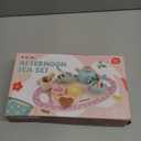 Wooden Tea Set for Little Girls Play Food Pretend Play Kitchen Accessories for 3 4 5 Years Old Girls and Boys Toddler Princess Tea Time Party Food Toys