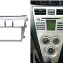 Silver Car Radio Fascia Panel for Toyota Vios Yaris Sedan Belta Radio Frame Radio Stereo Dash Installation Mount Trim Kit Face Plate Audio Panel DVD Navigation Panel Frame 2 Din