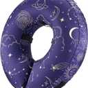 BENCMATE Inflatable Dog Cone Collar Alternative, Soft Dog Cone for Small Medium Large Dogs and Cats, Neck Recovery ECollar Donut Collar After Surgery (Small, Constellation)