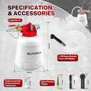 BILITOOLS 1L Brake Bleeder Vacuum Pump Kit Air Compressor, Universal One Person Pneumatic Brake System Clutch Fluid Bleeding Extractor Tool with Adapters
