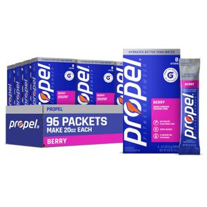 Propel Electrolyte Powder Drink Mix, Berry, (96 Servings) | Zero Sugar, Enhanced Water Beverage, Gatorade Electrolytes, Vitamins, No Added Colors, No Artificial Flavors, Hydration (EXP 07/01/27)