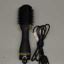 Professional Blowout Hair Dryer Brush, Black Gold Dryer and Volumizer, Hot Air Brush for Women, 75MM Oval Shape (Black Gold)