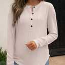 ANRABESS Long Sleeve Shirts for Women Henley Tops Dressy Casual T-Shirts Blouses 2025 Fall Lightweight Sweaters (S)