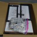 Masupu Rattan Nightstand,Modern Boho Farmhouse Wood Bedside Table with Storage Drawer and Open Shelf,Small Black Frame Side End Table for Bedroom,Living Room,Office (Walnut) (Normal Size)