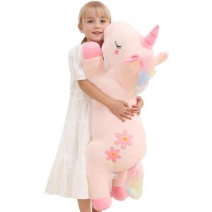 32inch Cute Giant Pink Unicorn Plush, Jumbo Soft Body Pillow Pet, Large Rainbow Unicorn Stuffed Animals Toy, Big Doll for Kids Girls and Boys, Birthday