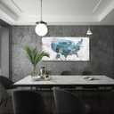 Map of The United States Wall Decor Map Canvas Wall Art for Wall Decoration Wood Background USA Canvas Prints for Bedroom Office Kitchen Home Wall Decor Framed Artwork Ready to Hang24"x48"