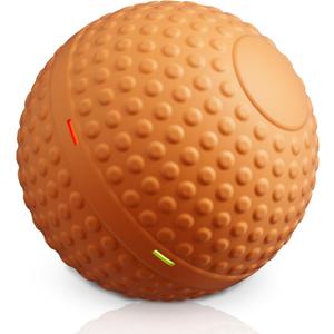 Chew Resistant Smart Interactive Dog Balls, Durable Food-Grade Rubber Material, Automatic Moving, Bouncing, Rotating Toy with Light for Medium, Large Dogs, IPX7 Waterproof (Orange)