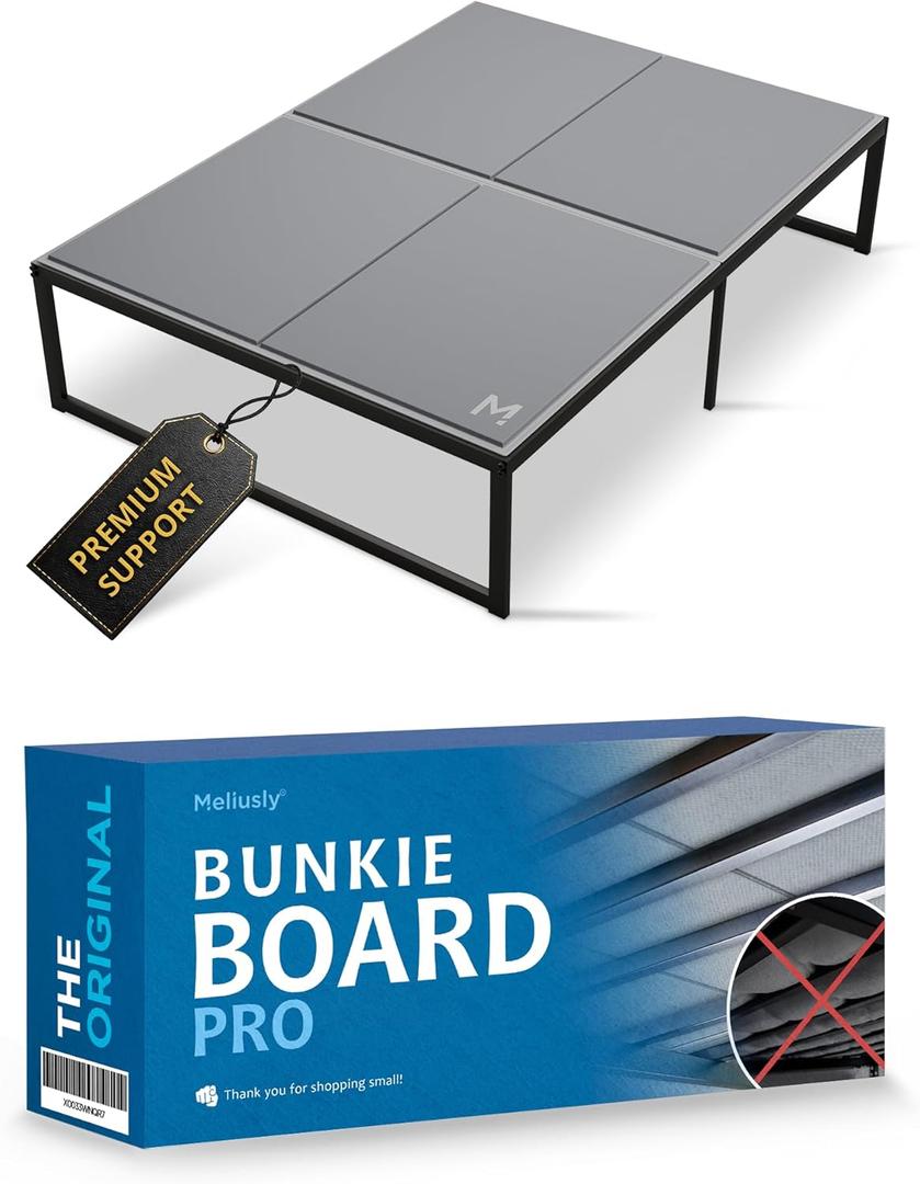 Meliusly Low Profile Bunkie Board Full Size (54x75) - Non-Slip Breathable Bed Support Board for Slatted Bed Frame, Anti-Sag Under Bed Support, Noise Minimizing Moisture Resistant Bed Board