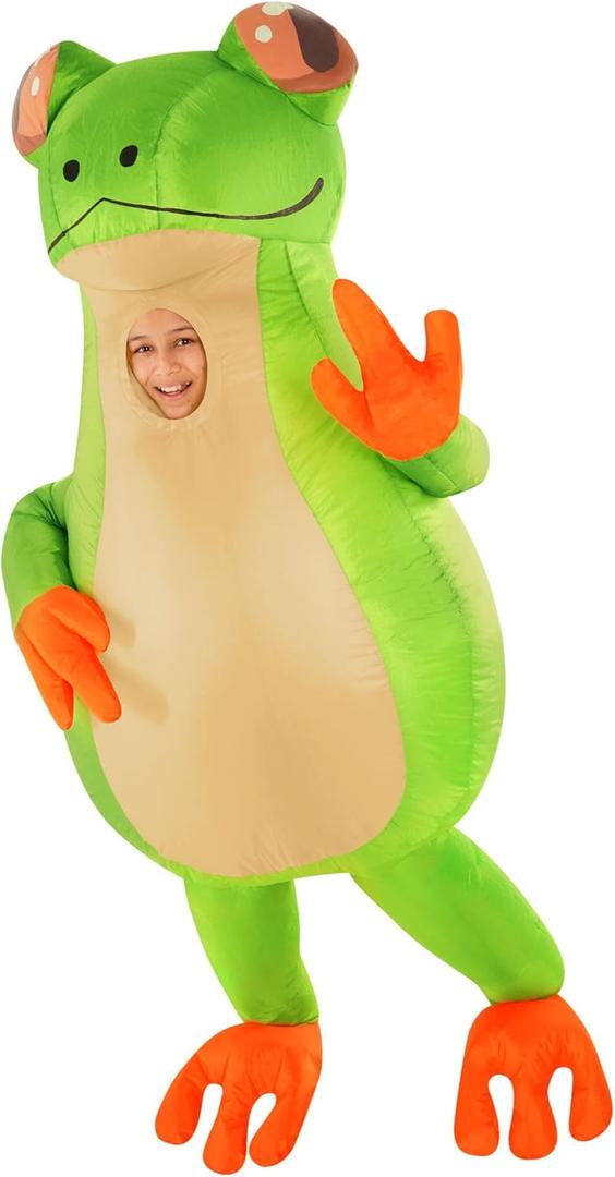 Morph Kids Inflatable Frog Costume - Green Blow Up Kermit The Frog Costume, One Size