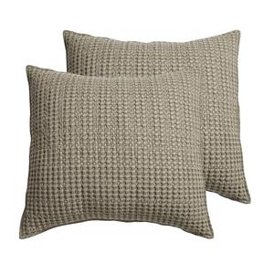 Levtex Home - Mills Waffle - Euro Sham (Set of Two) - Taupe - Sham Size (26x26in.), No Insert