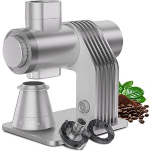 Gevi VelPro 400 Single Dose Espresso Grinder with Variable Speed, Stepless Adjustment, 64mm Titanium Flat Burr & Single Dosing Cup, Coffee Bean Grinder for Drip, French Press & Cold Brew-Silver
