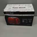 Roter Mond 2 Slice Toaster Retro Stainless Steel with Bagel, Cancel, and Defrost Functions, 6 Bread Shade Settings, Extra Wide Slots and Removable Crumb Tray, Red