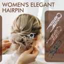 3 x Lialys Hair Pin, 3pcs Long French Elegant Hairpins For Women, Suitable For Medium To Long Hair