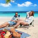 Portal Beach Chairs for Adults Camping Low Lightweight Portable Chair with Cup Holder Mesh Back Carry Bag for Outdoor Sand Lawn Travel Picnic Festival Concert