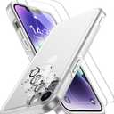 SPIDERCASE for iPhone 14 Case/iPhone 15 Case, [15 FT Military Grade Drop Protection][Non-Slip] 2 Pack [Tempered Glass Screen Protectors+Camera Lens Protectors] Heavy Duty Shockproof Case,Frosted Clear