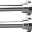 ENJOYBASICS Adjustable Spring Tension Curtain Rods 32 to 66 Inches, Stainless Steel Chrome Shower Rod No Drilling for Window, Bathroom, Closet, Room Divider, 7/8" Diameter, 2 Pack