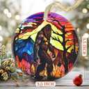 5 x Christmas Ornaments, 3.5 Inch Ceramic Bigfoot Hanging Ornament, Christmas Tree Ornaments, Gifts for Boyfriend, Xmas Gifts, Unique Gift Idea, Perfect for Holiday Party, Tree, Window, Wall Decor (Mythology Sasquatch)