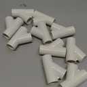 MECCANIXITY 10 Pcs PVC Fitting, 3 Way 45 Degree 1" 0.8" PVC Connectors PVC Elbow PVC Pipe Fittings PVC Coupling PVC Furniture Corner Connector for DIY Garden Support Structure, White