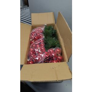 4 Pack 30 Inch Christmas Tree Planter Insert Pre Lit Porch Urn Prelit Holiday Filler Bushes Outdoor Lighted Pathway Artificial Pine Star LED Ball Ornament Branch, Batteries Not Included