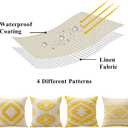 2 x OTOSTAR Outdoor Waterproof Throw Pillow Covers 16x16 Inch Set of 4 Boho Farmhouse Outdoor Cushion Covers for Patio Funiture GardenGeometry80-Yellow
