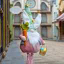 unanscre Standing Easter Bunny Gnome Plush Decoration - 26-36Large Rabbit Gnome w/Retractable Spring Legs Handmade Hold Easter Eggs Basket & Carrot Elf Doll for Easter Ornament Home Decor