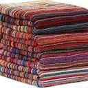 BolBom*S Bath Towel Set 4 Pack,30 x 60 Inches Large 100% Cotton Stripe Bath Towel Soft,Absorbent and Quick Dry Towels for Bathroom, Pool, Beach, Swim and Yoga, Bathroom Towels for Daily Use
