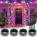 Brightown 4 Pack Solar String Lights Outdoor, Total 288Ft 800 LED Twinkle Fairy Lights Waterproof with 8 Modes Auto On/Off for Patio Tree Garden Party Home Wedding Christmas Decorations (Multicolor)