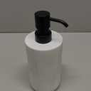 Essentra Home White Marble Soap Dispenser with Black Pump, Refillable Liquid Soap Dispenser for Bathroom & Kitchen. 16 Oz. Capacity.