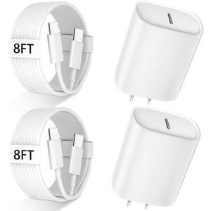 iPhone 17 16 15 Pro Max Charger Fast Charging, 8 FT iPhone 17 Charging Cable Long USB C 8FT Cord with 20W PD Fast iPhone 17 Pro Max Chargers Block for iPhone 17/17 Pro Max/17 Air/16/15 Series, iPad