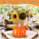 Geelin Pumpkin Napkin Weight Orange and Silver Ceramics 2 Inch H Sturdy Napkins Weight Decoration for Fall Thanksgiving Party Decor Holiday Handmade Gifts(Pumpkin,Orange)