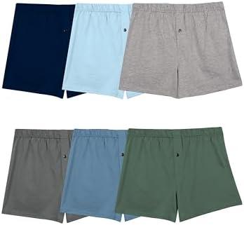 Fruit of the Loom mens Tag-free Knit Boxer Shorts, Relaxed Fit, Moisture Wicking, Assorted Color Multipacks, Size L