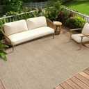 Outdoor Easy Jute Rug 5x7 Washable Non Slip Indoor Outdoor Easy Jute Rug Modern Solid Color Neutral Paito Stain Resistant Throw Carpet for Porch Kitchen Bedroom Living Room Backyard, Tan