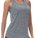Women's Workout Tank Tops Sleeveless Running Athletic Shirts Moisture Wicking Gym Yoga Tops Light gray  Size S