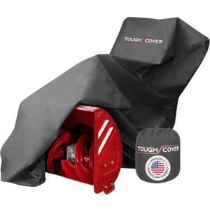 Tough Cover 600D Snow Blower Cover - Standard, Xtreme Black, Heavy Duty Waterproof Protection for Gas Snow Blowers, Oversized Dust Cover & UV Protection, Universal Fit for Plow Machine & Lawn Mower