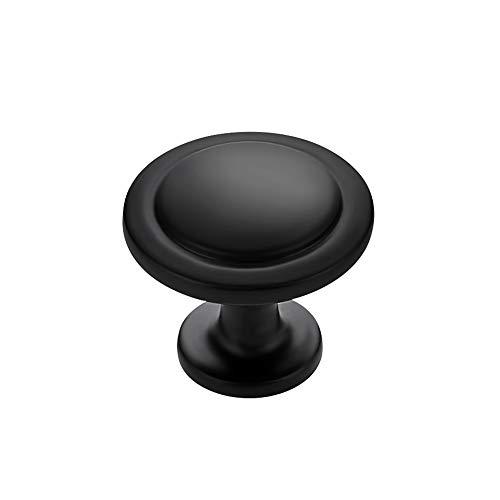 Ravinte 3 Pack 1-1/4 inch Kitchen Cabinet Knobs Matte Black Dresser Zinc Pulls Door Drawer Handles for Dresser Drawers